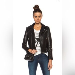 IRO Chaya Leather Biker Jacket Sz 40